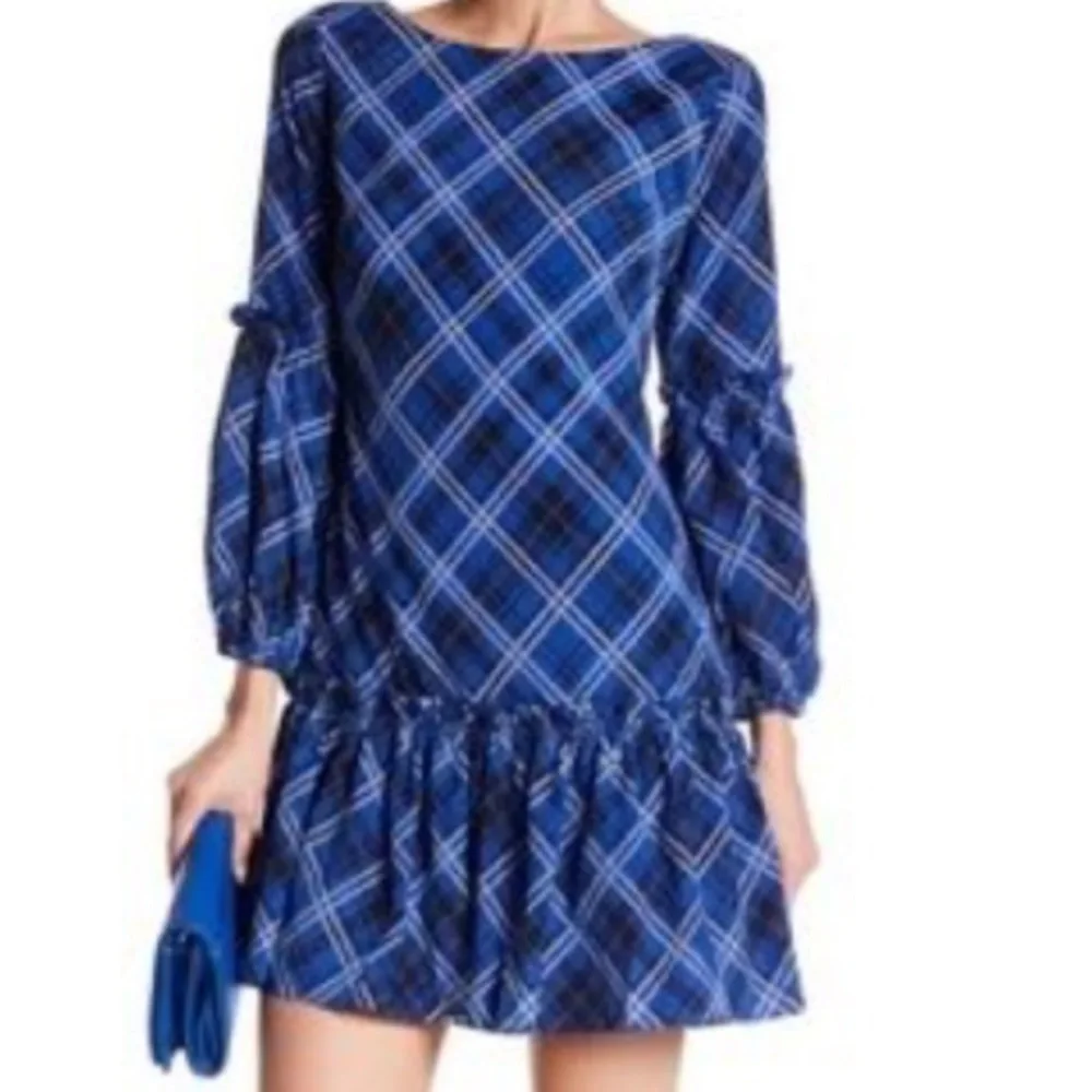 Eliza J Blue Plaid Mini Dress